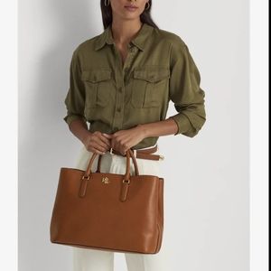 Lauren Women's Ralph Lauren Leather Large Satchel Marcy newbury